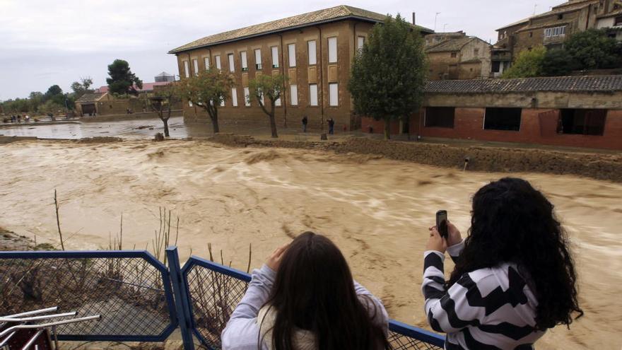 Inundaciones en Sádaba (Zaragoza) en 2012.