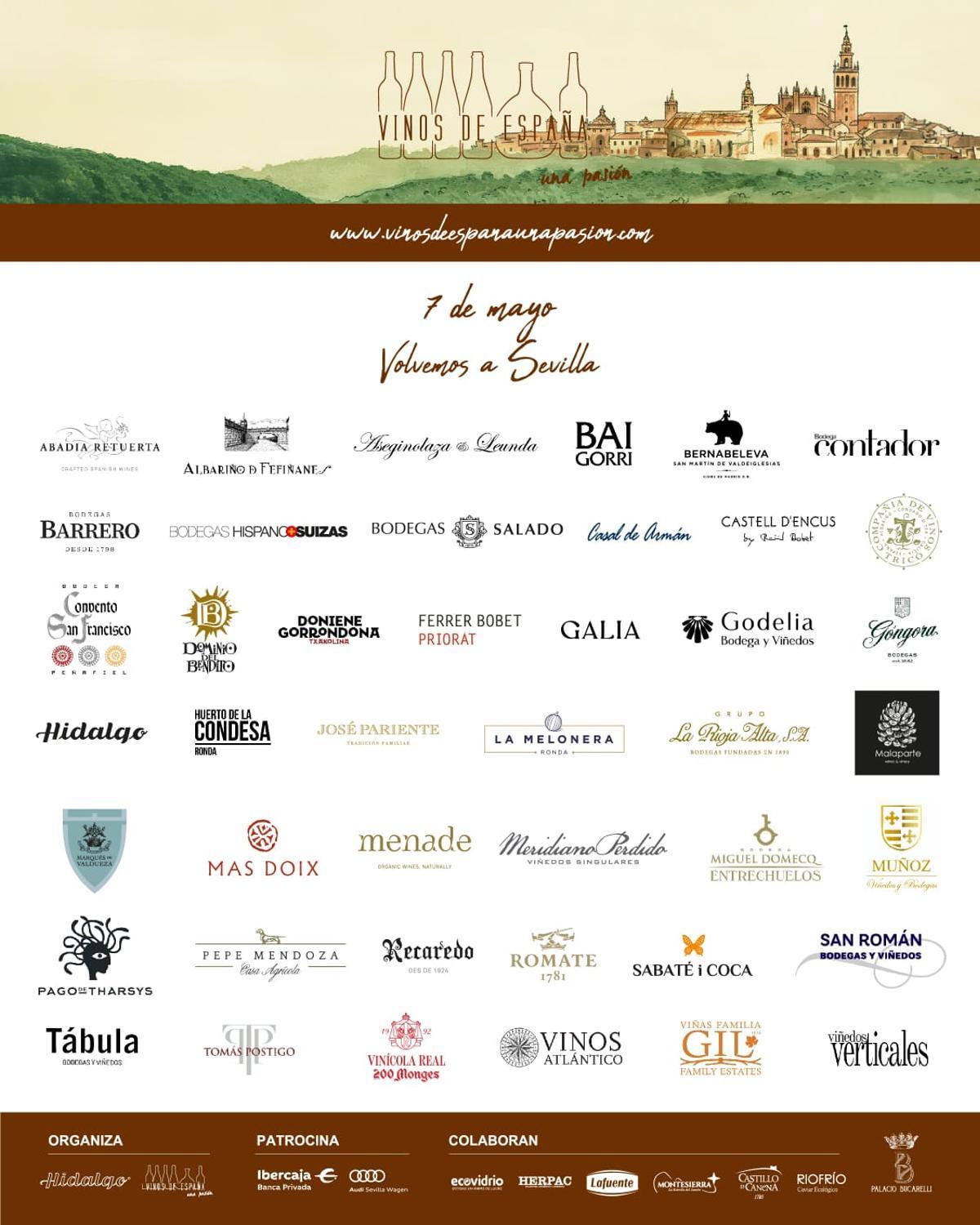 Bodegas de esta edición de "Vinos de España, una pasión 2026".