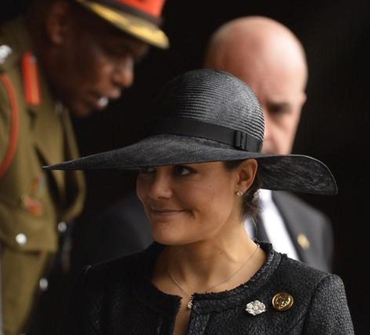 La princesa Victòria de Suècia, durant el funeral de Mandela celebrat a Soccer City. 