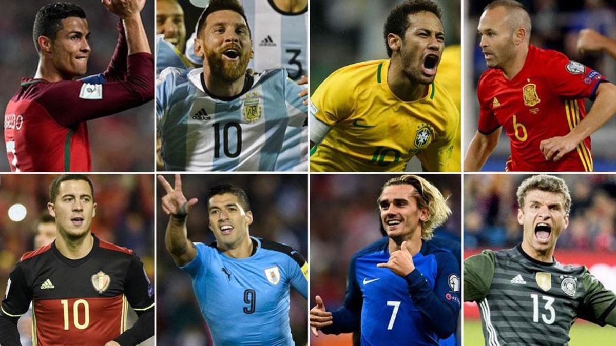 Cristiano Ronaldo, Messi, Neymar, Iniesta, Hazard, Suárez, Griezmann, Müller... cracks en Rusia