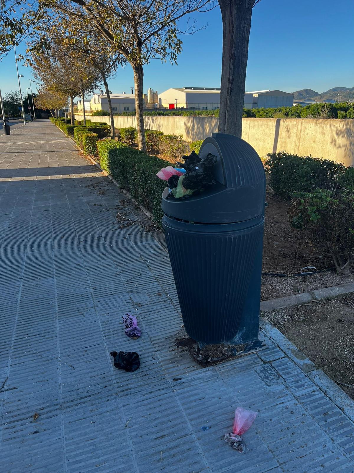 Aunque el vaciado de papeleras debería ser diario, es habitual encontrar imágenes como esta, de semanas sin mantenimiento.