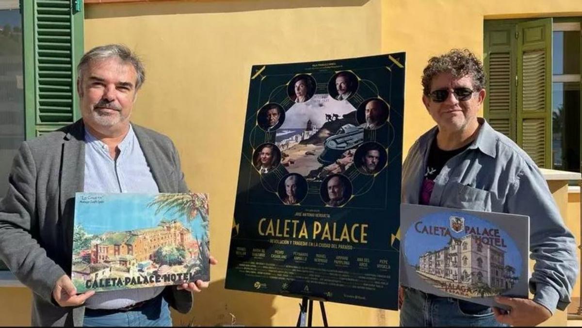 Hergueta y Pedro Casablanc, presentando «Caleta Palace» en Málaga. | OLIVIA POZO