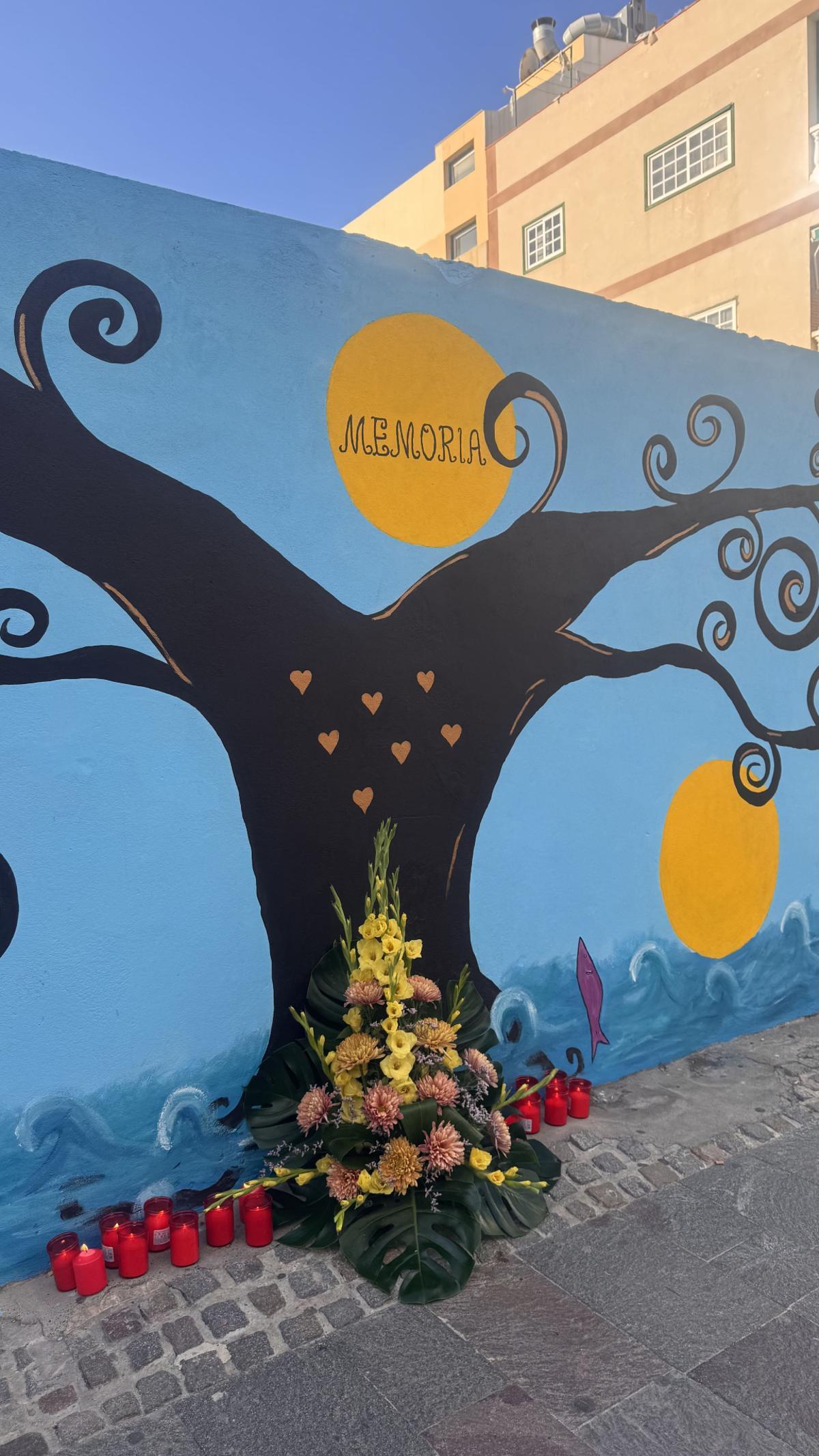 Mural de homenaje a las víctimas del derrumbe.