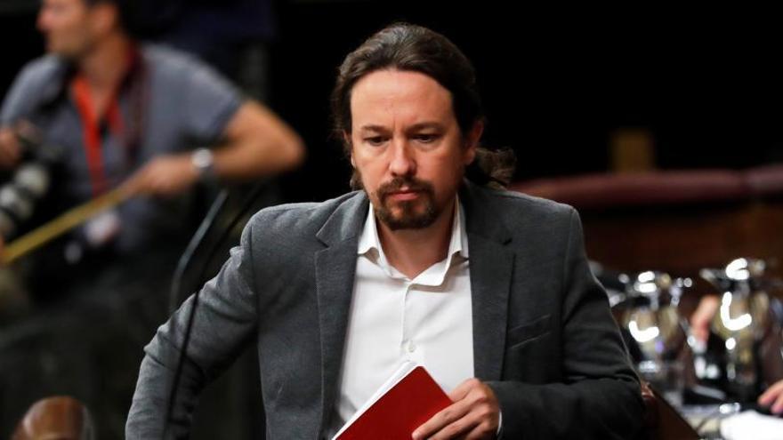 Pablo Iglesias, este miércoles en el Congreso.