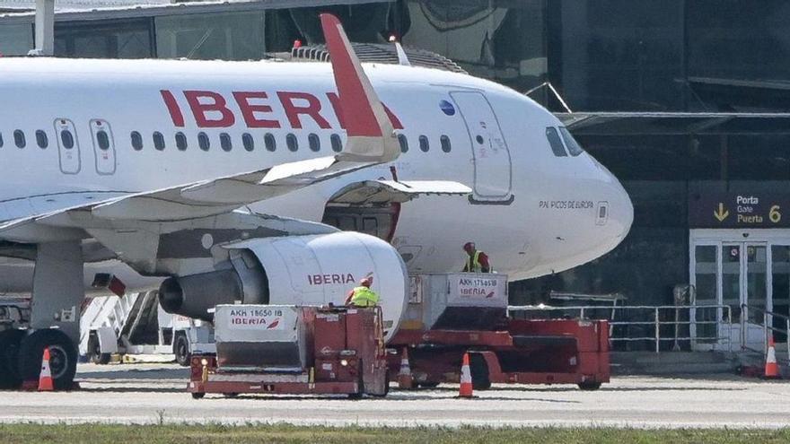 Avión de Iberia, en Alvedro.
