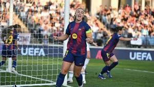Alexia celebra el primer gol del Barça contra el Madrid este miércoles. 