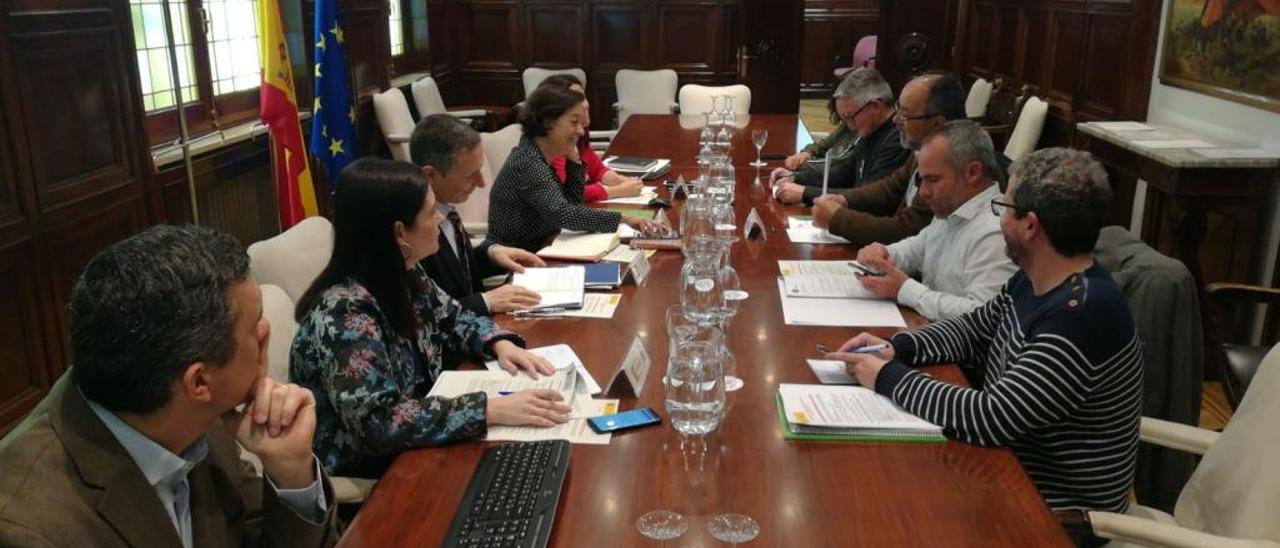 Dirigentes de la Unió en el Ministerio de Agricultura.