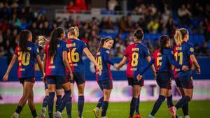 Las jugadoras del Barça celebrando un gol esta temporada