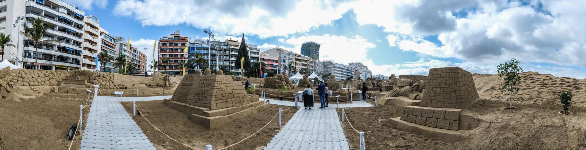 Inauguración del belén de arena en la playa de Las Canteras (3/12/2021)