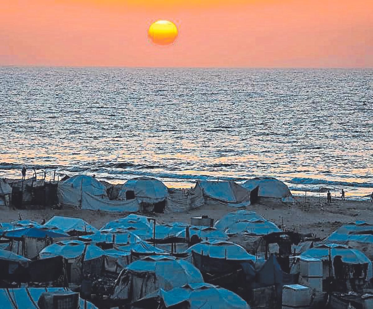 Un campamento de refugiados en Gaza.