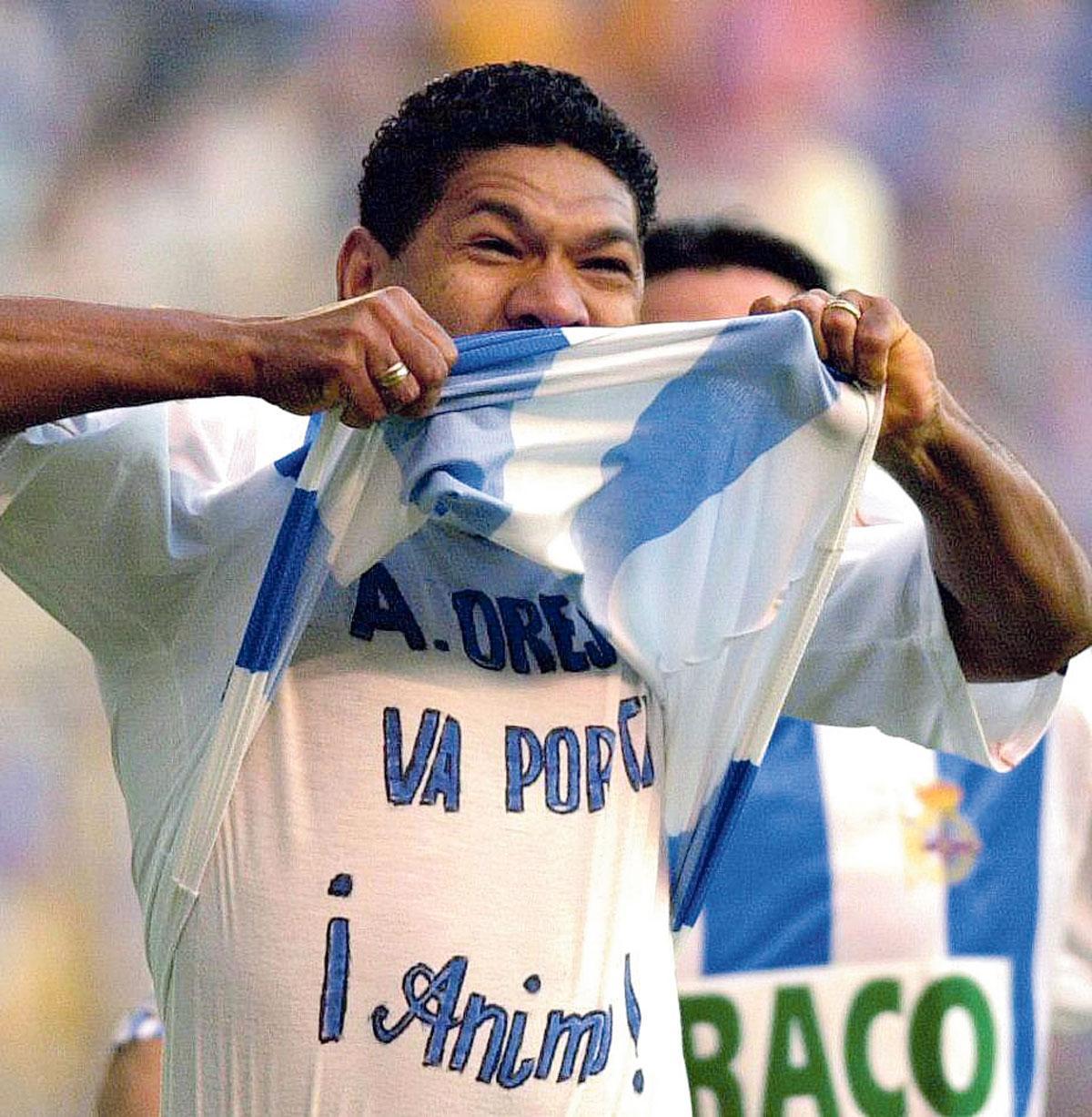 Donato marca el tanto que le dio la Liga al Dépor.