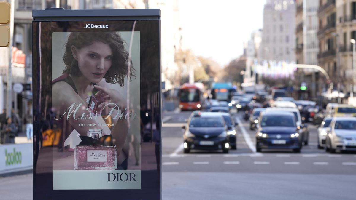 Un panel publicitario en el centro de Barcelona.