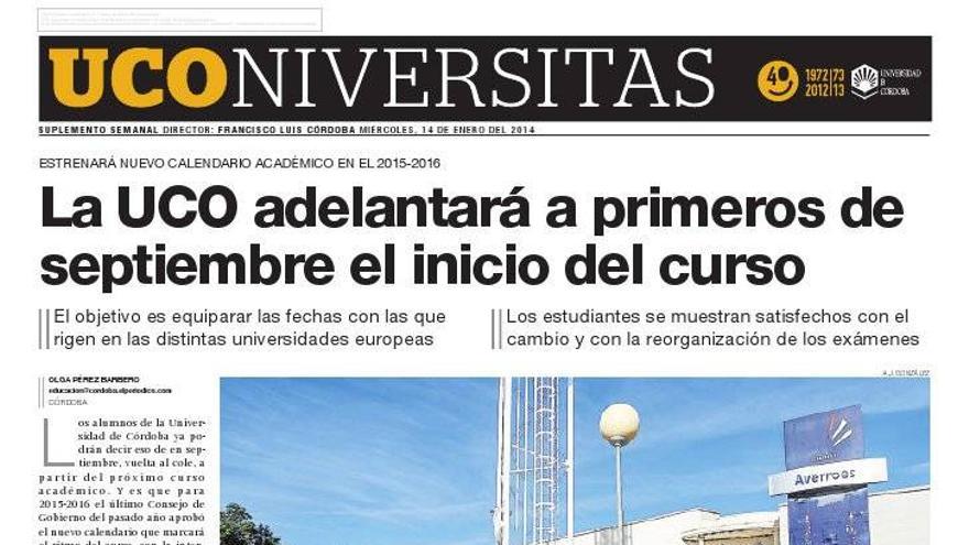 La UCO adelantará a primeros de septiembre el inicio del curso