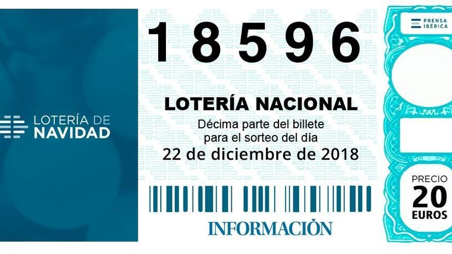 El 18.596, número premiado con el séptimo quinto premio de la Lotería de Navidad que ha tocado en Alicante