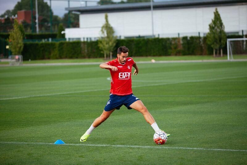 Entrenament del Girona a Manchester