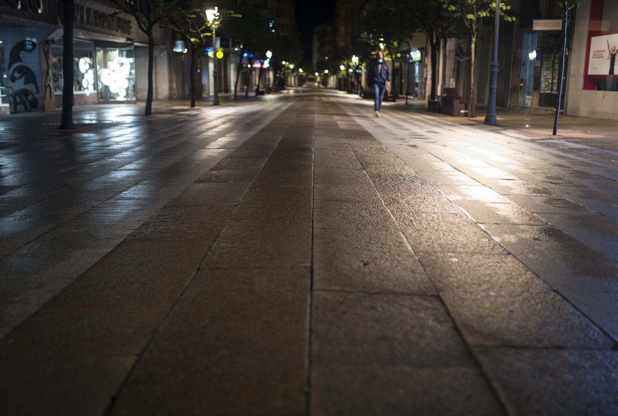 Así estaban las calles de Ourense este lunes.