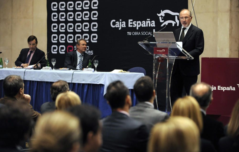 Conferencia de Rodrigo Rato en Oviedo por la que cobró 60.000 euros