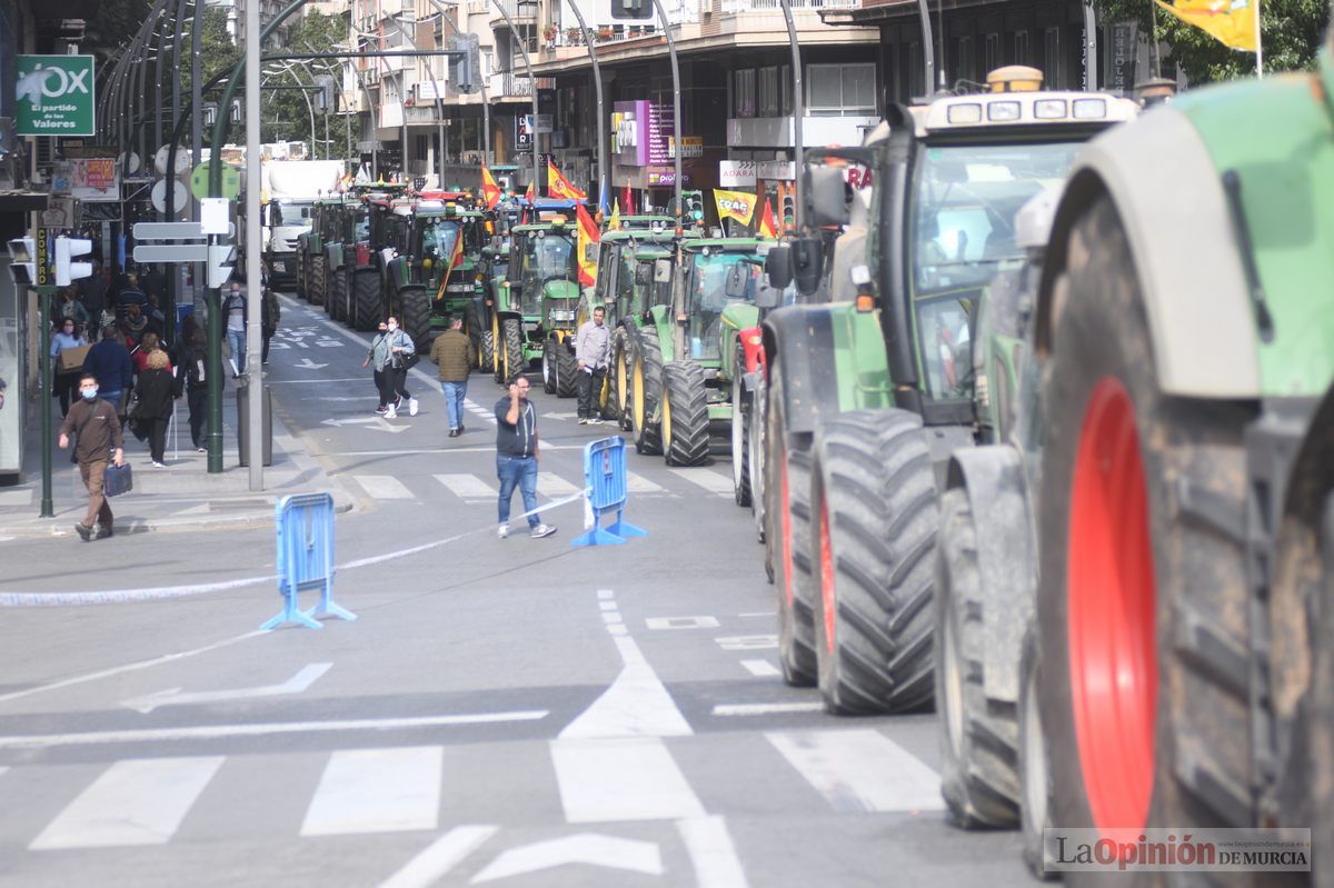 Miles de agricultores y ganaderos toman las calles de Murcia