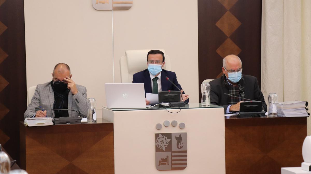 Miguel Ángel Gallardo, durante el pleno celebrado en el consistorio villanovense.