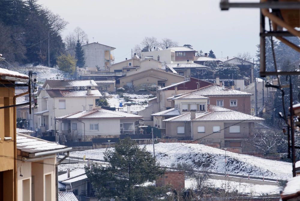 Imatge de la nevada a Sant Hilari Sacalm