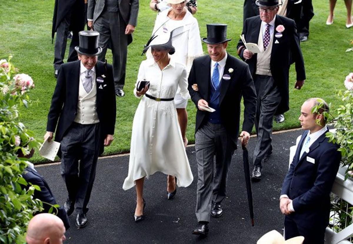 El príncipe Harry y Meghan Markle en las carreras de Ascot