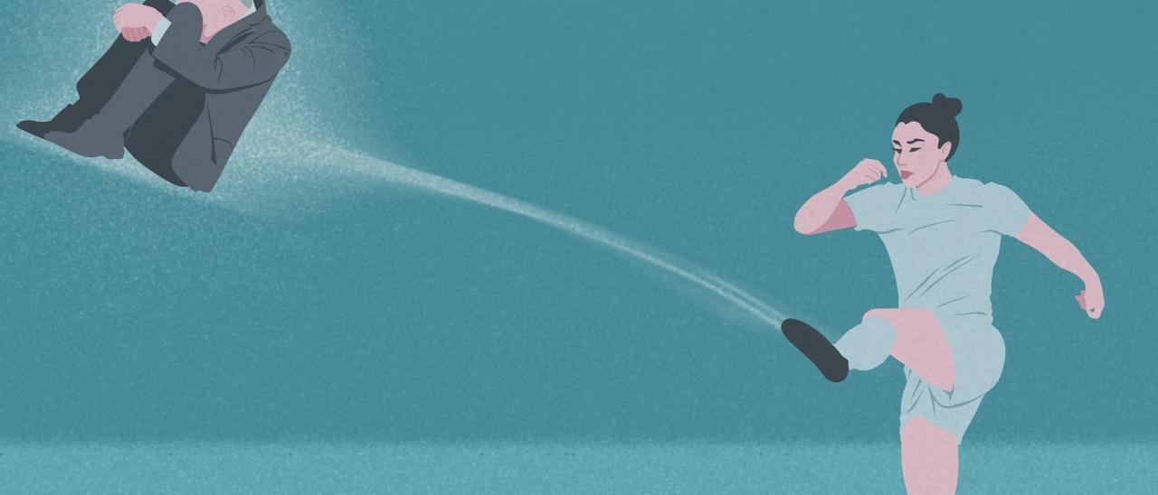 Rubiales sollte seinen Posten nach dem Kuss-Skandal so schnell wie möglich räumen – das fordern inzwischen auch viele seiner bisher Verbündeten.    | ILLUSTRATION: ELISA MARTÍNEZ