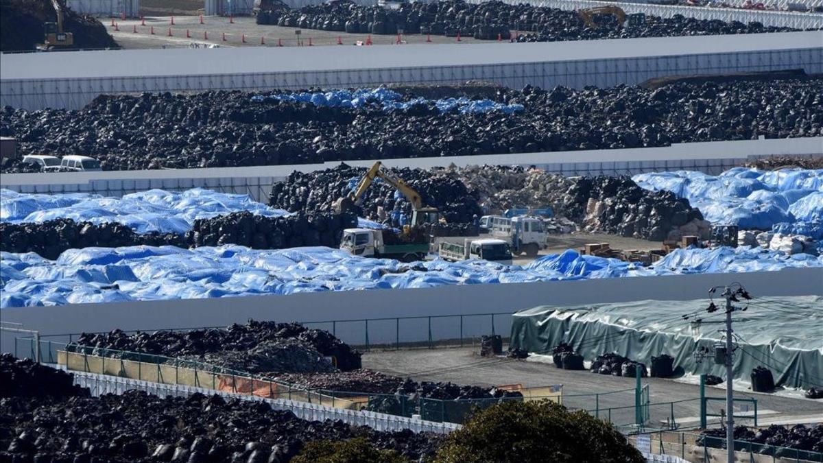 Almacén de material radiactivo en Naraha, prefactura de Fukushima.