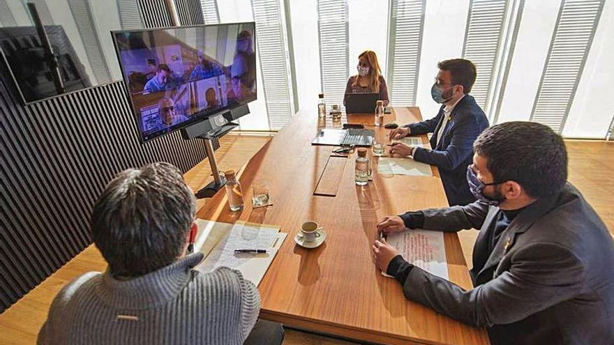 La reunió entre els membres del Govern, ahir.