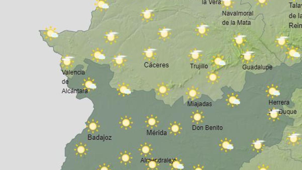 El tiempo en Extremadura este sábado