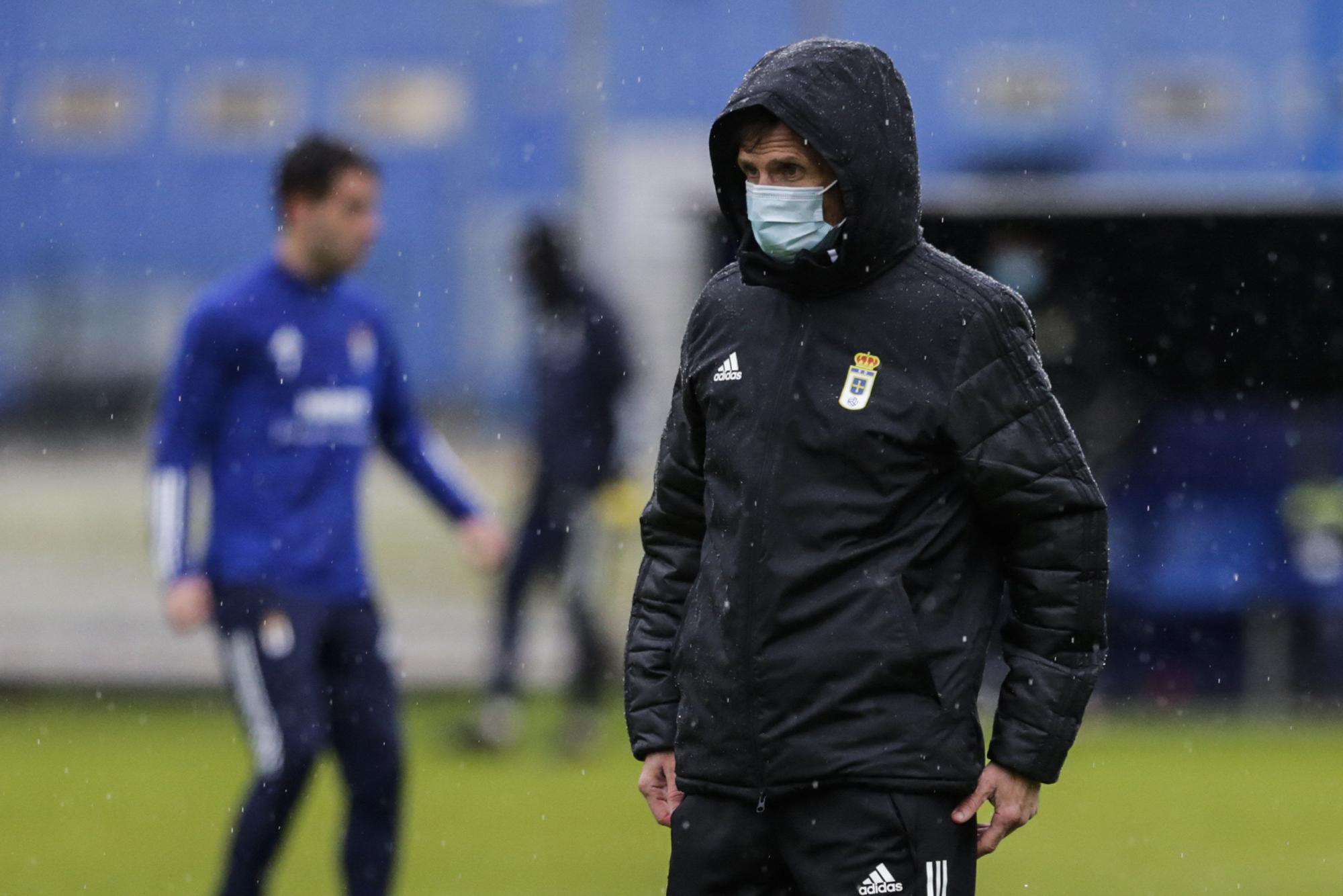 Entrenamiento del Oviedo tras empatar ante el Alcorcón