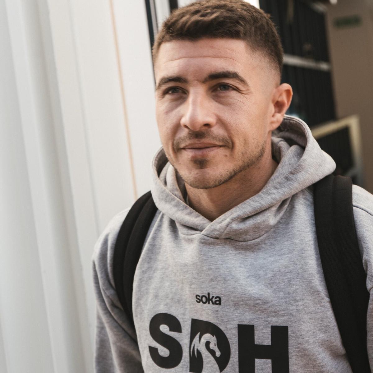 Francisco Portillo, antes de viajar con el conjunto azulgrana rumbo a León.