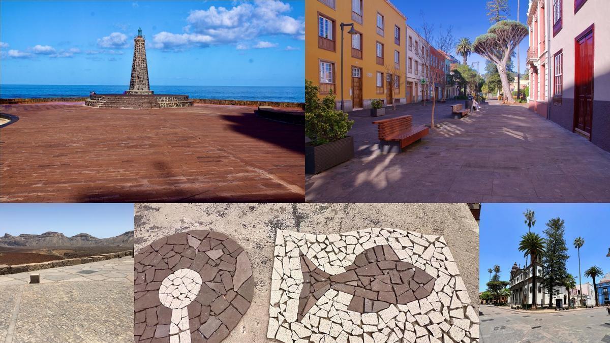 Diferentes obras de las islas realizadas en piedra natural Chasnera de Arico