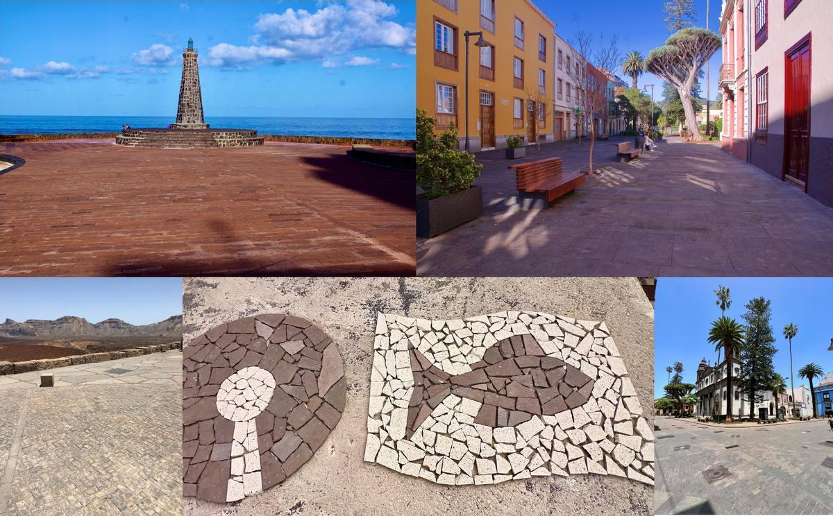 Diferentes obras de las islas realizadas en piedra natural Chasnera de Arico