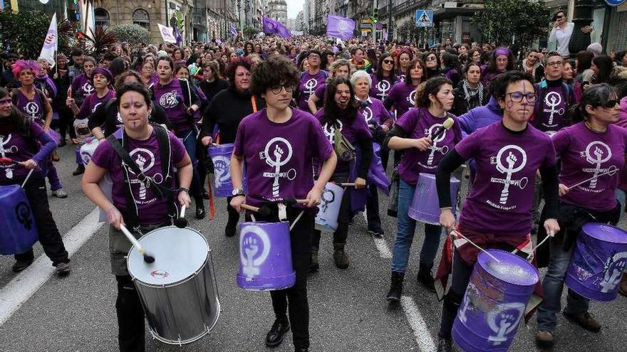 Mujeres en la manifestación del domingo. // Marta G. Brea