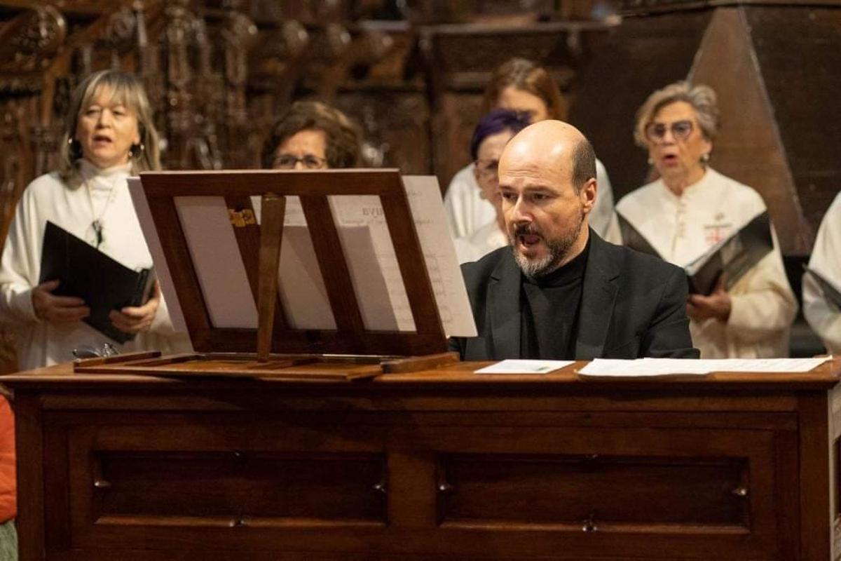 Pablo Durán en una actuación del Coro Sacro en la Catedral de Zamora.