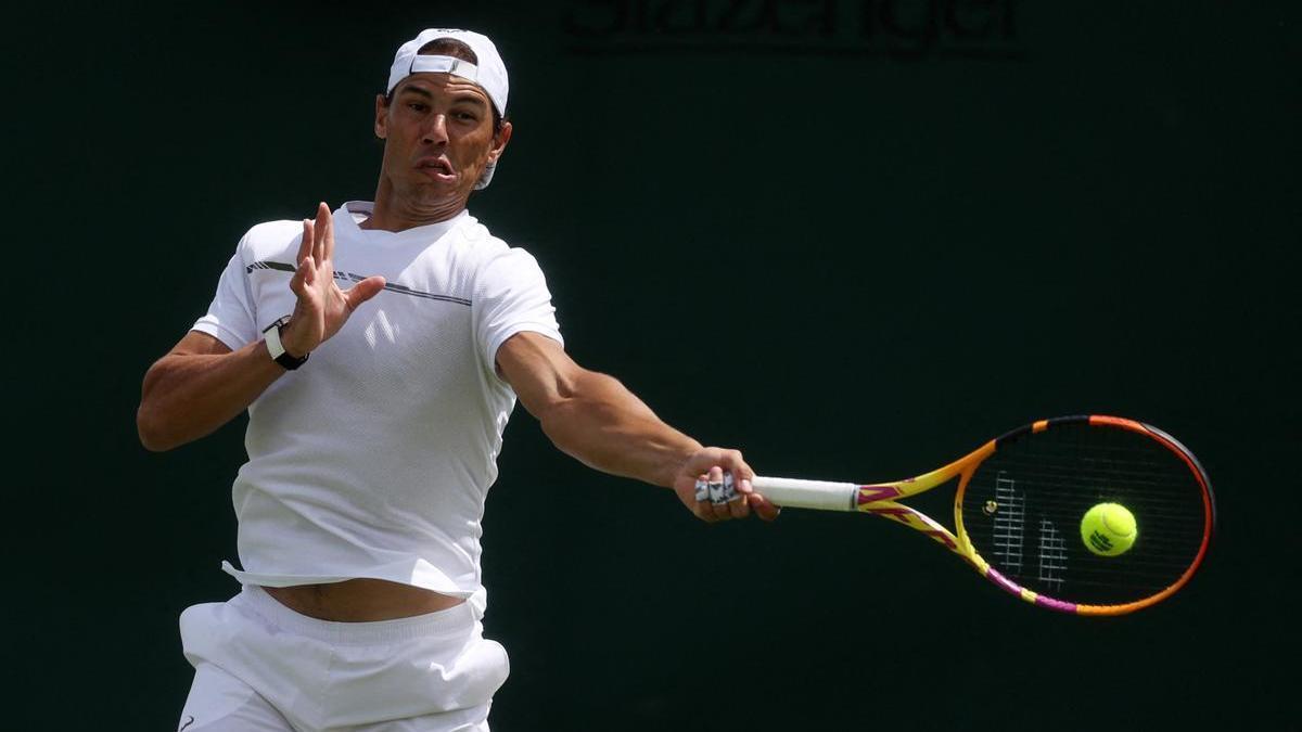 Rafa Nadal, en un entrenamiento en el All England Club de Londres