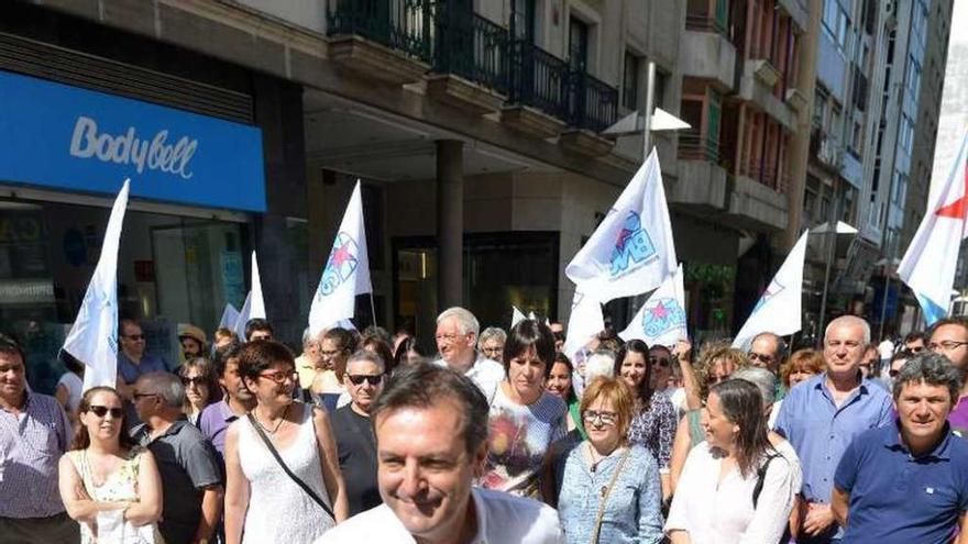 Luis Bará en el acto del BNG en Benito Corbal. // G. Santos