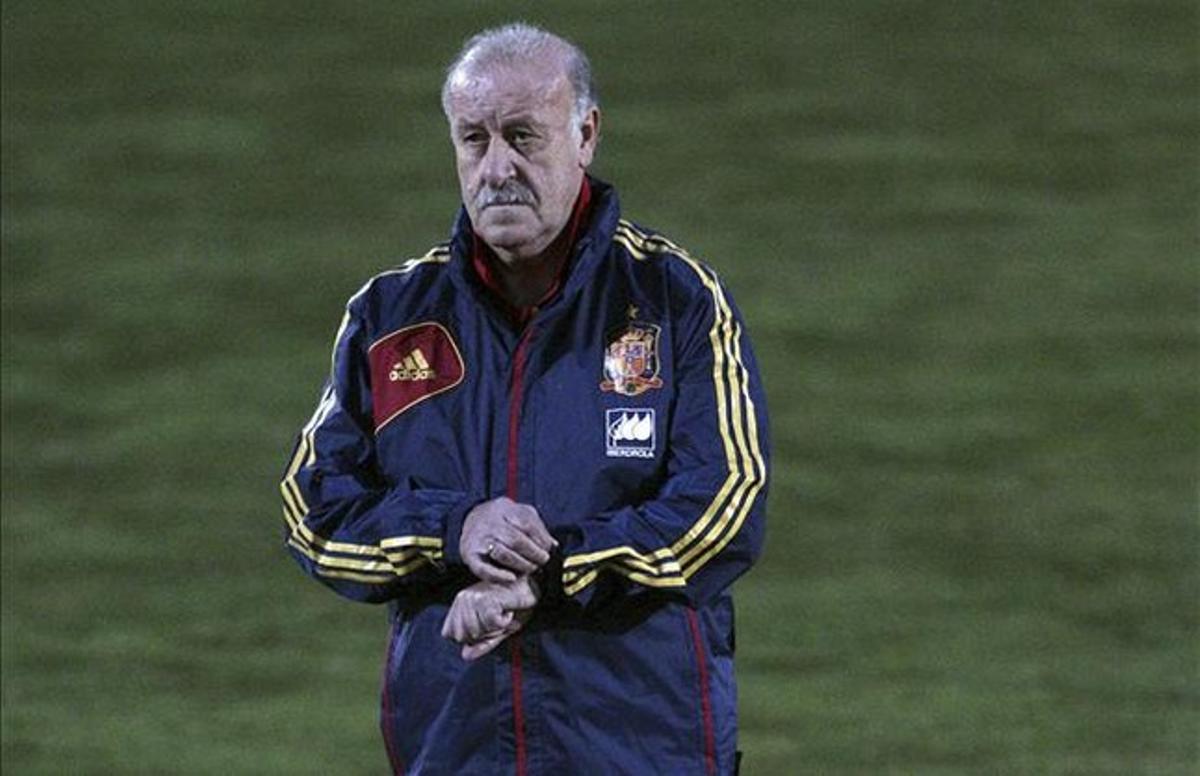 Vicente del Bosque, en un entrenament a Las Rozas. Vicente del Bosque, en un entrenament a Las Rozas.