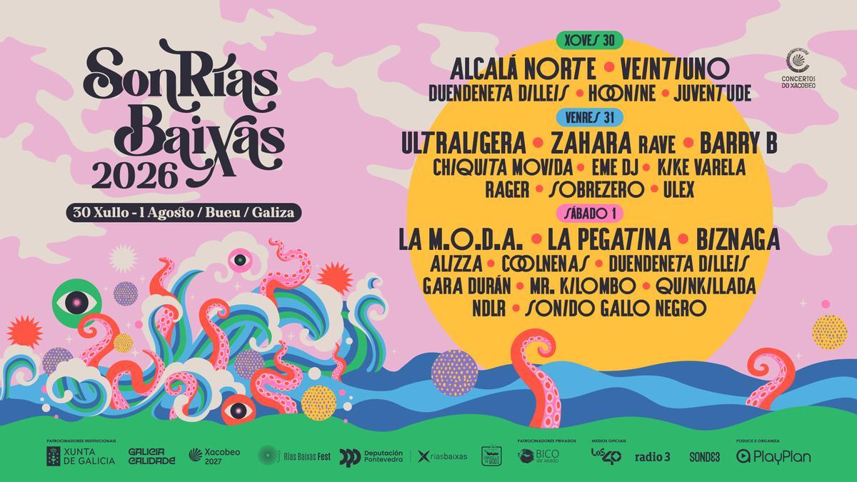 Cartel completo del SonRías Baixas 2026.
