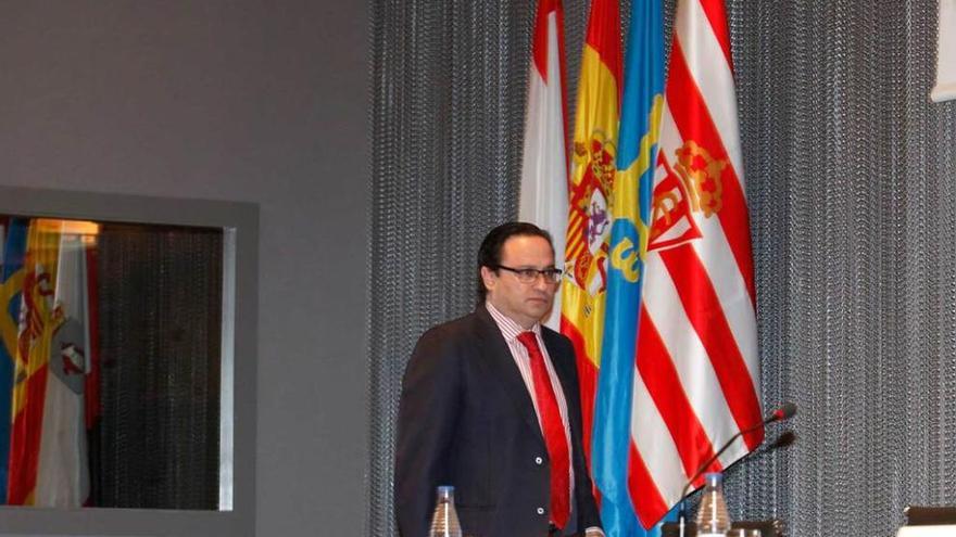 Javier Fernández, durante la última junta de accionistas del Sporting.