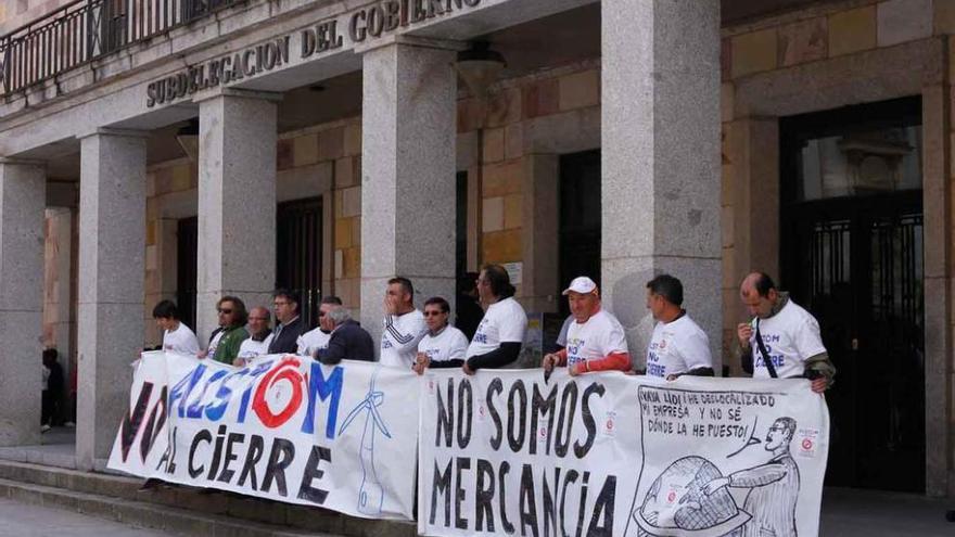 Manifestación de los trabajadores de Alstom, hace tres años.