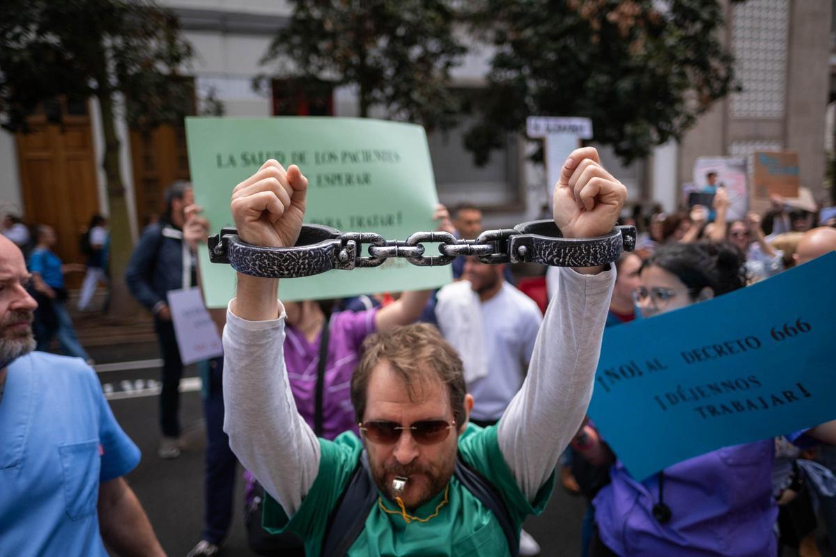 Imagen de archivo de una manifestación de veterinarios en Santa Cruz de Tenerife