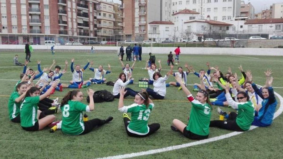 Una imagen que recoge la protesta de las jugadoras del Atlétic de Masnou