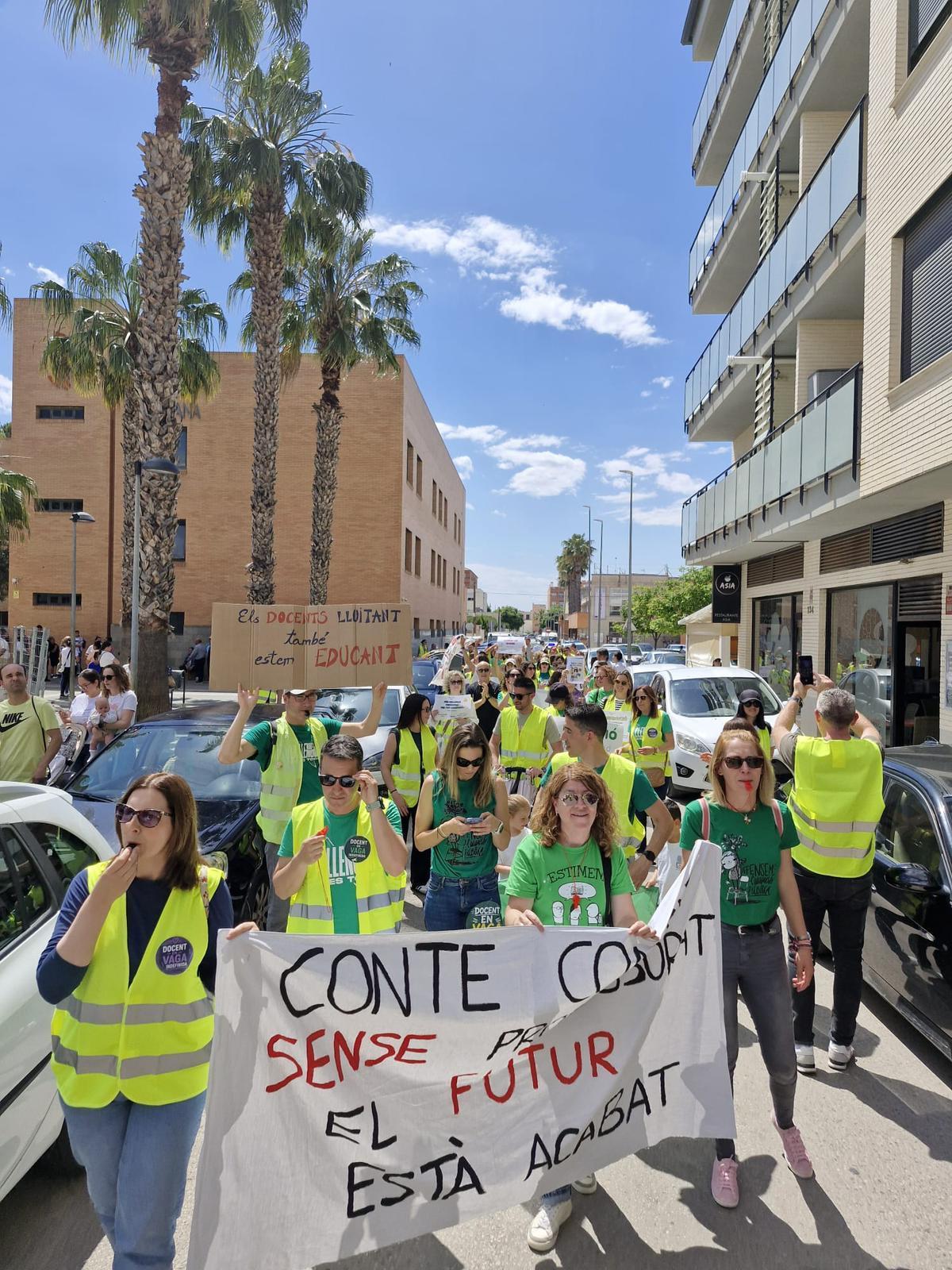 Marcha reivindicativa en Carlet.