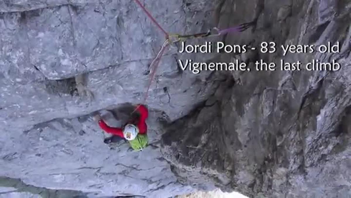 Lescalada de Jordi Pons a la paret nord del Vignemale, Pirineus.