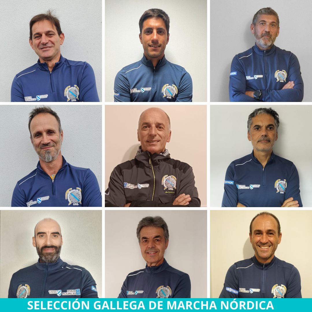 El equipo gallego masculino de marcha nórdica.