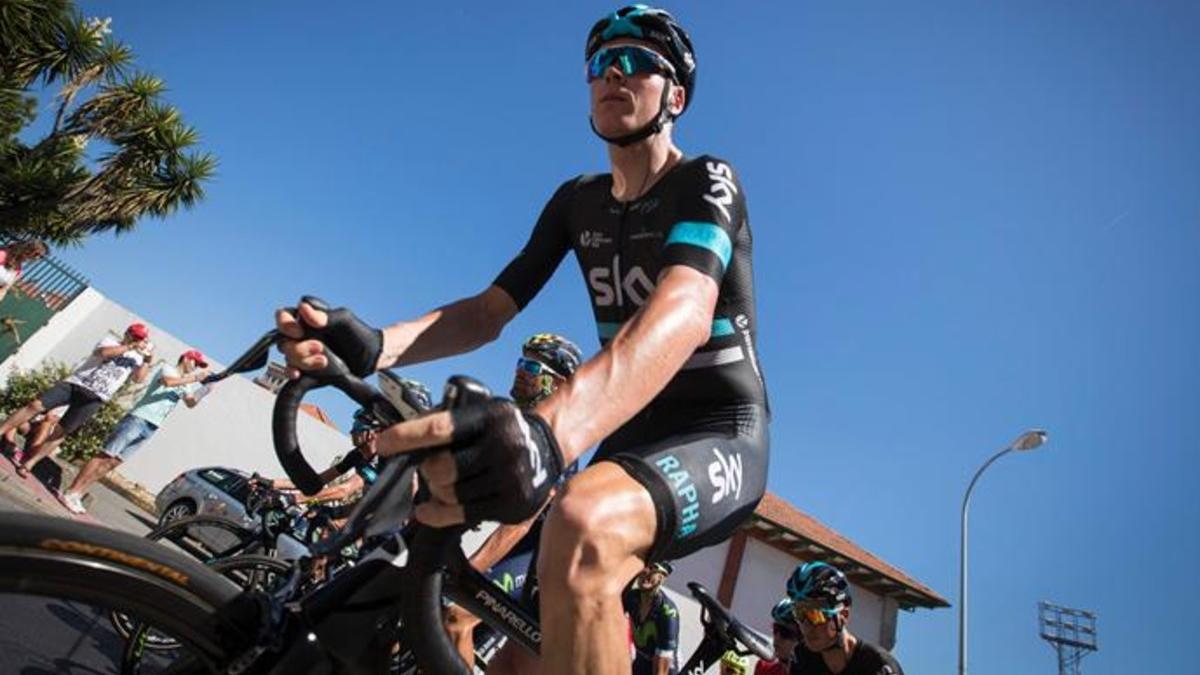 Chris Froome en la salida de la tercera etapa de la Vuelta a España