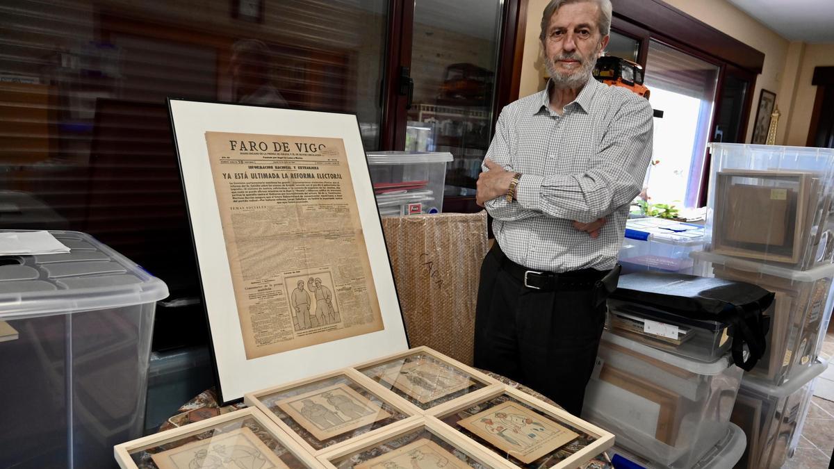 Roberto Taboada ha reunido durante años una extensa colección ligada a Castelao.