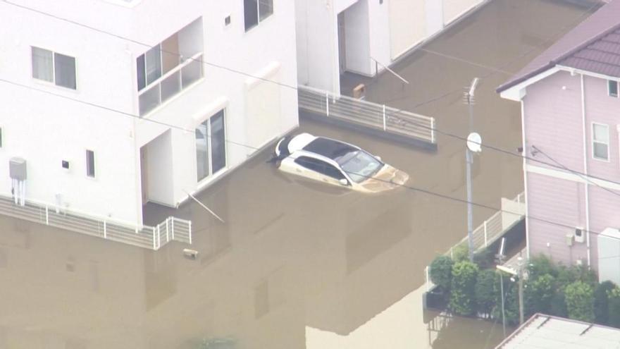 Imágenes aéreas de las graves inundaciones en Japón: ocho muertos y miles de evacuados