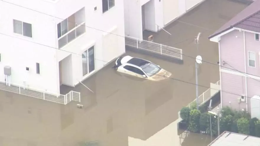 Imágenes aéreas de las graves inundaciones en Japón: ocho muertos y miles de evacuados